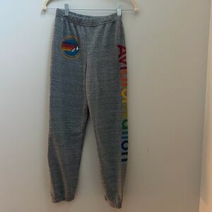 Kids Aviator Nation Gray Joggers with Rainbow Accents